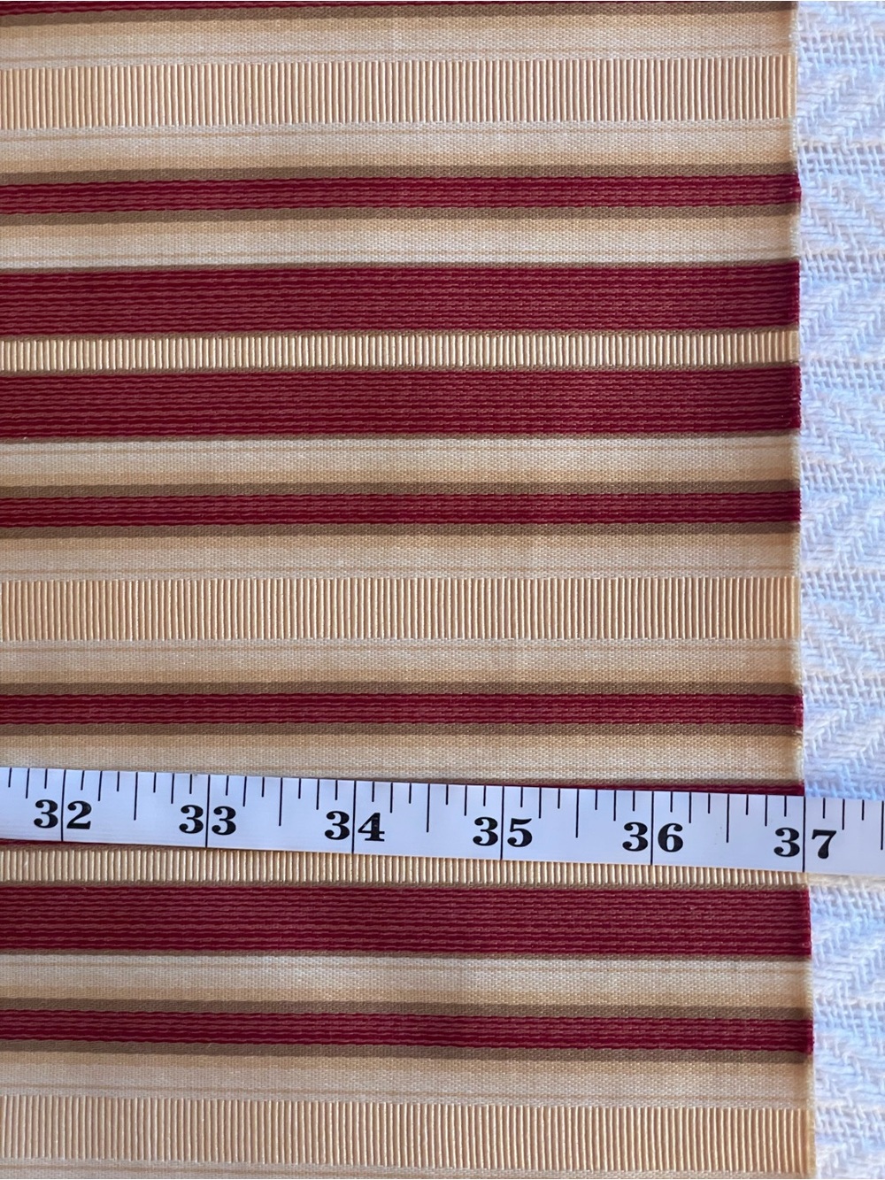 Burgundy Cream Gold Striped Woven Decorator Fabric 57” x 37” - Picture 4 of 7